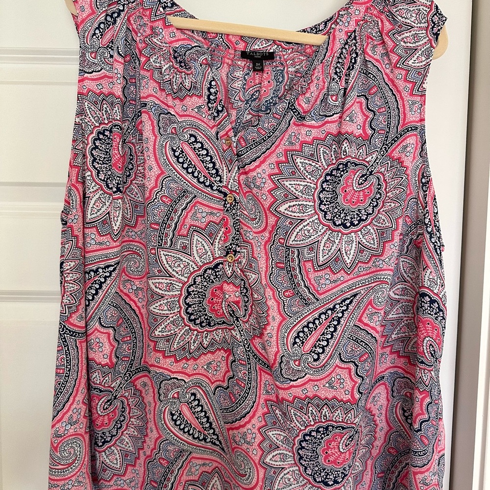 Paisley Pink Sleeveless Top